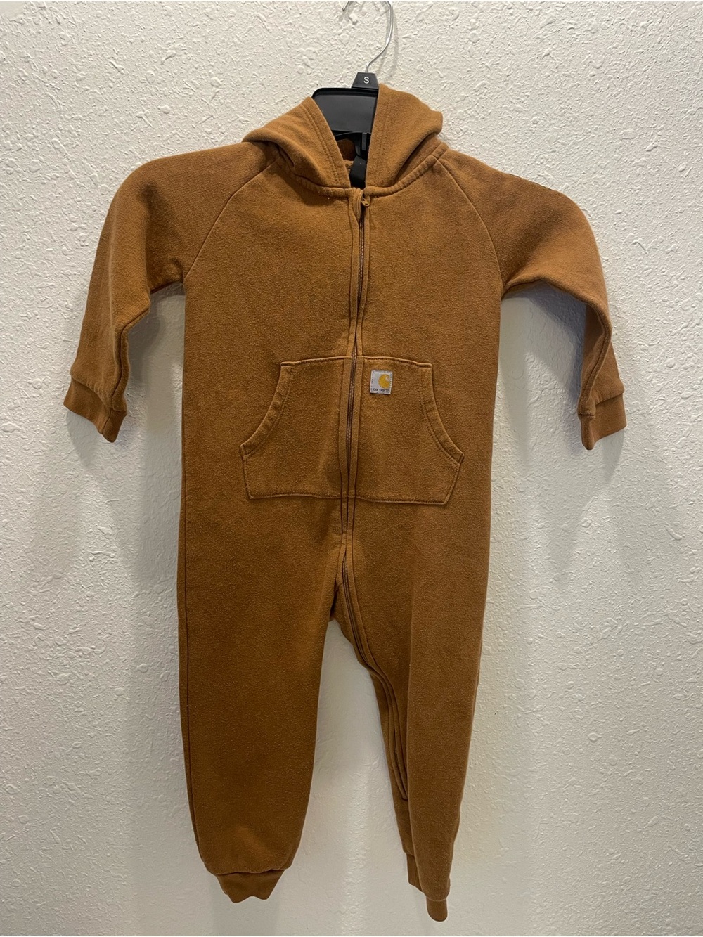 Carhartt Brown Hooded Toddler One-Piece Zip Footie